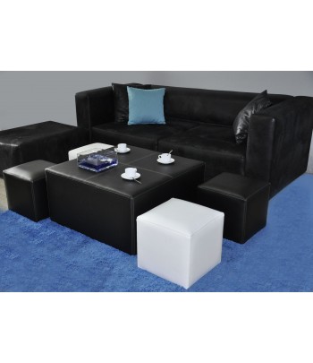 BLIX TABLE BASSE + 4 POUFS 