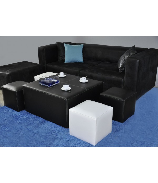 BLIX TABLE BASSE + 4 POUFS 