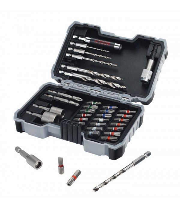 BOSCH Set de 35 pièces de vissage et perçage bois