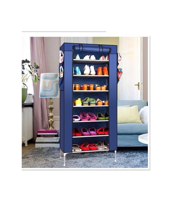 Porte Chaussures 7 étages - Bleu