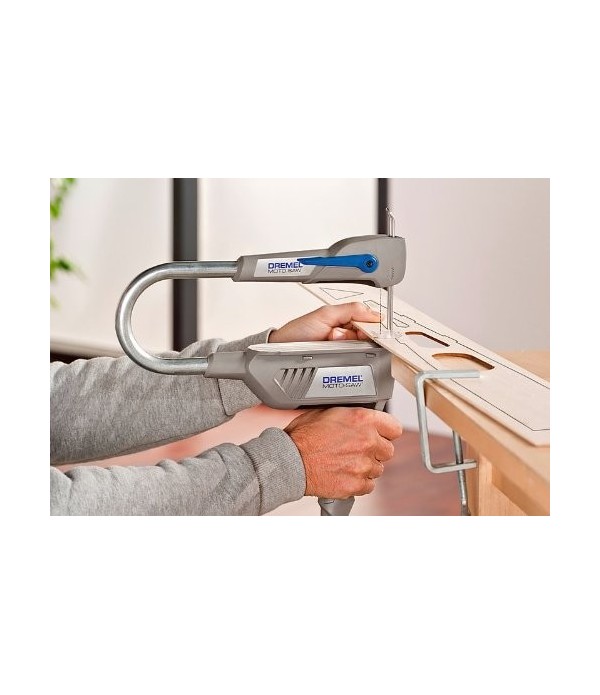 Scie a Chantourner DREMEL MS20 Moto-Saw, Livre avec 5 Lames et 1 Adaptation pour Modelisme et Decoupes fines
