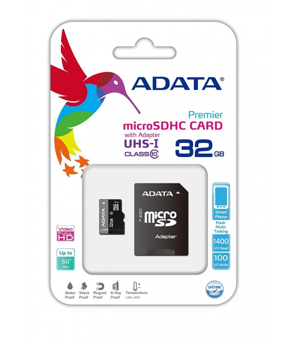 ADATA MICRO SD CARD 32GB AVEC ADAPTATEUR CLASS 10