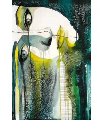 Tableau décoratif Watercolor portrait of pretty girl