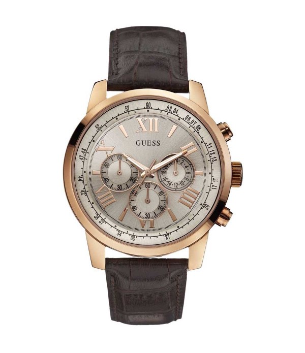 GUESS Montre en Cuir Marron