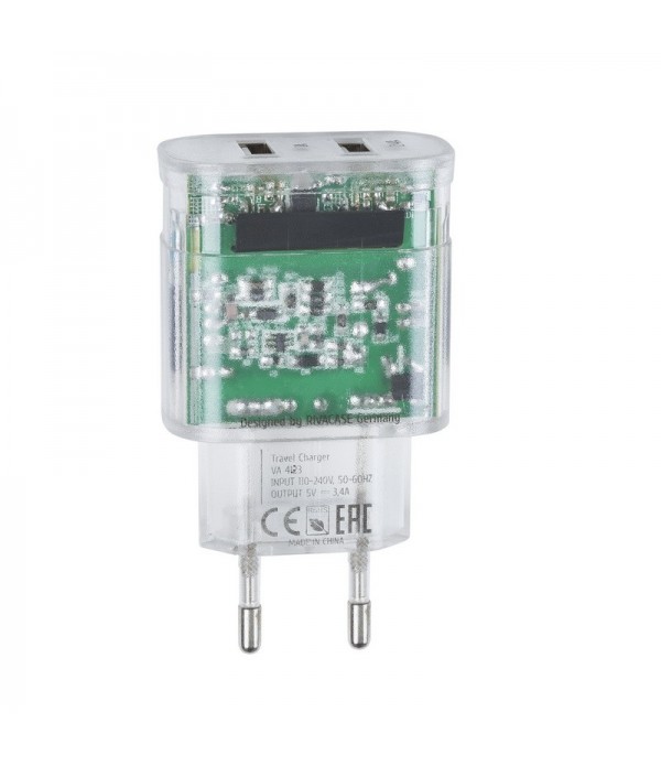 RIVAPOWER chargeur secteur transparent 3,4A/ 1USB