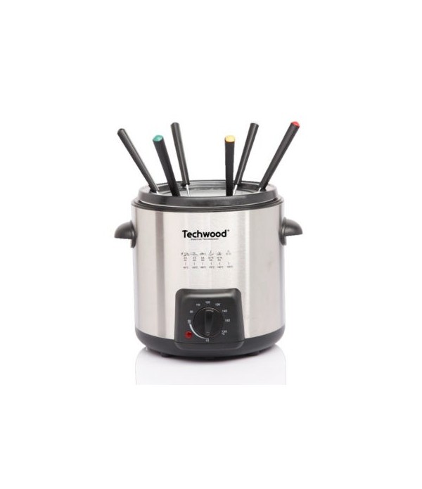 Friteuse Électrique Techwood Inox 3L 2000W - Thermostat Réglable, Bac Amovible