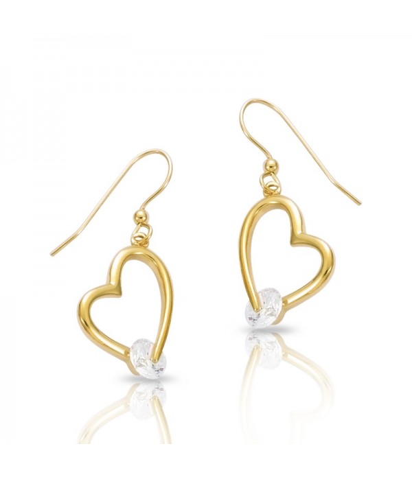 Boucles D'oreilles Plaquée Or Cœur – Doré Maroc - 1