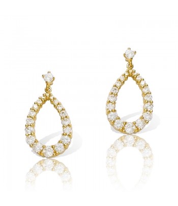 Boucles D'oreilles Plaquée Or gouttes d'eau – Doré Maroc - 1