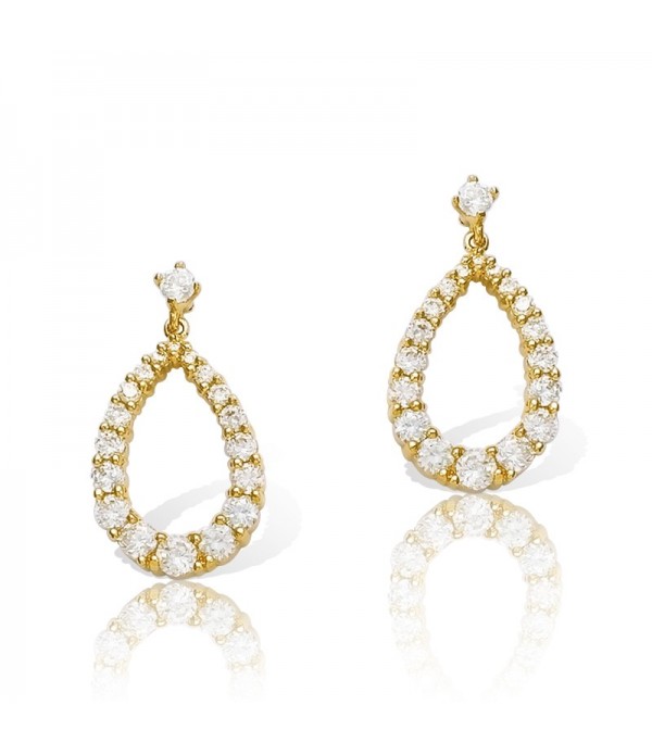 Boucles D'oreilles Plaquée Or gouttes d'eau – Doré Maroc - 1