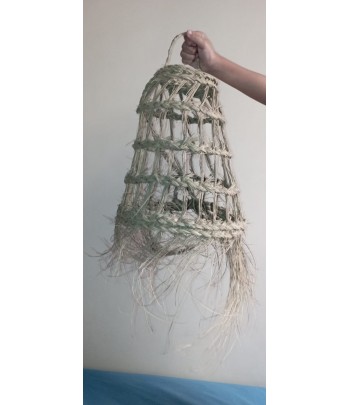 Suspension doum à franges Formeen paille fibres naturelles tressées Maroc - 2