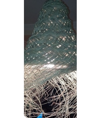 Suspension forme cône tressées en feuilles de palmier Maroc - 2