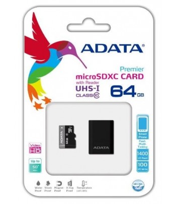 ADATA MICRO SD CARD 64GB AVEC ADAPTATEUR CLASS 10 Maroc - 1