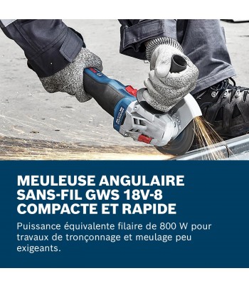BOSCH Meuleuse d'angle sans fil GWS 18V-8, chargeur, 2 batteries Maroc - 4