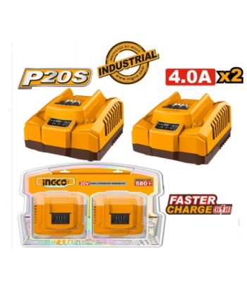 INGCO Pack 2 chargeurs lithium-ion 4.0AH Maroc - 1