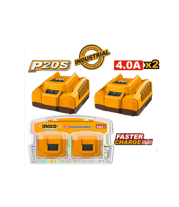 INGCO Pack 2 chargeurs lithium-ion 4.0AH Maroc - 1