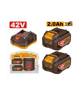INGCO Kit batterie et chargeur lithium-ion 42V 2.0Ah Maroc - 1